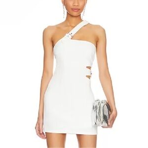 Superdown White One-Shoulder Dress